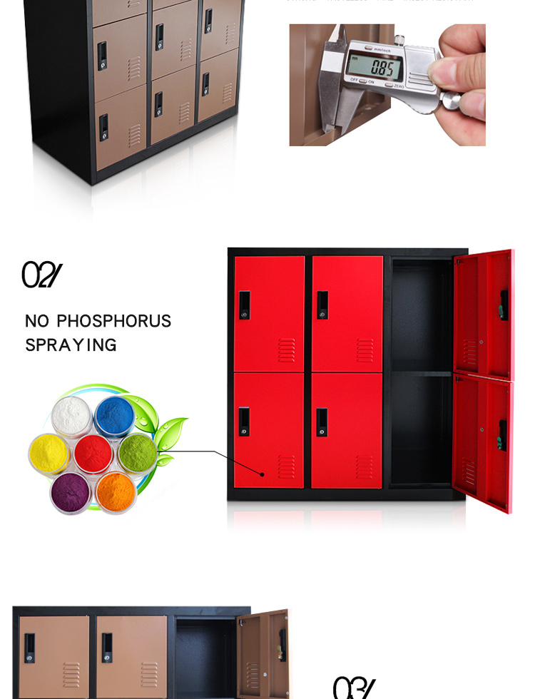 Schoolbag 0.4mm To 1mm OEM Metal Storage Locker Cabinet
