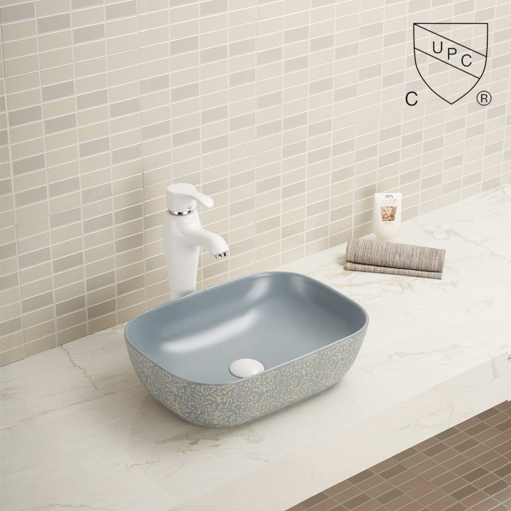 Durability Counter Top Bathroom Sink Highly Resistant Fading Vanity Wash Basin