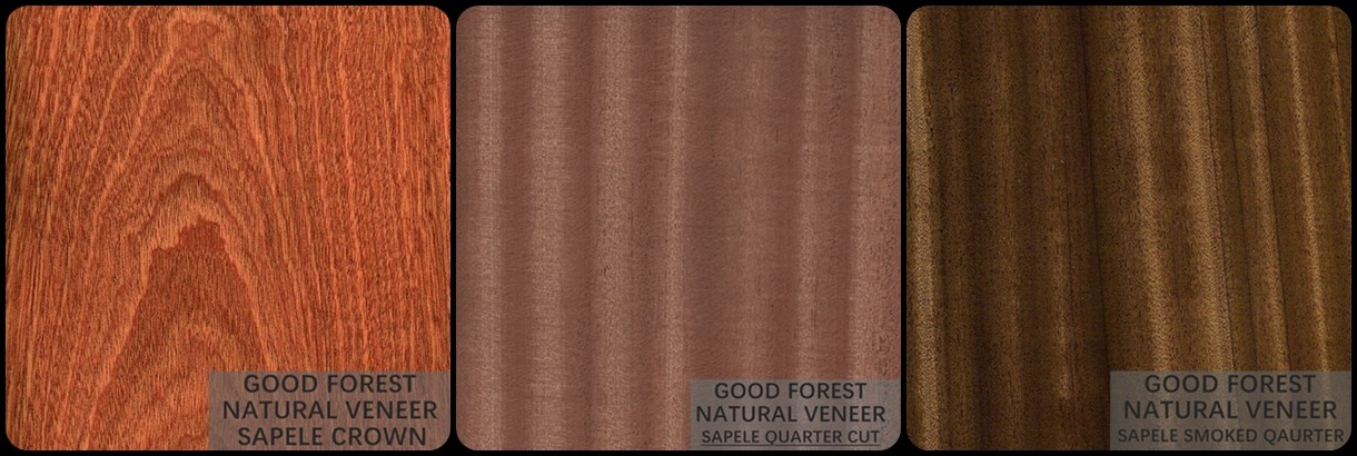 Natural Sapele Wood Veneer Figured Wood Grain Veneer For Decoration