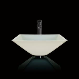 China Funnel Shaped Bathroom Wash Basins Lacquered Tempered Glass White Bathroom Sink Bowl wholesale