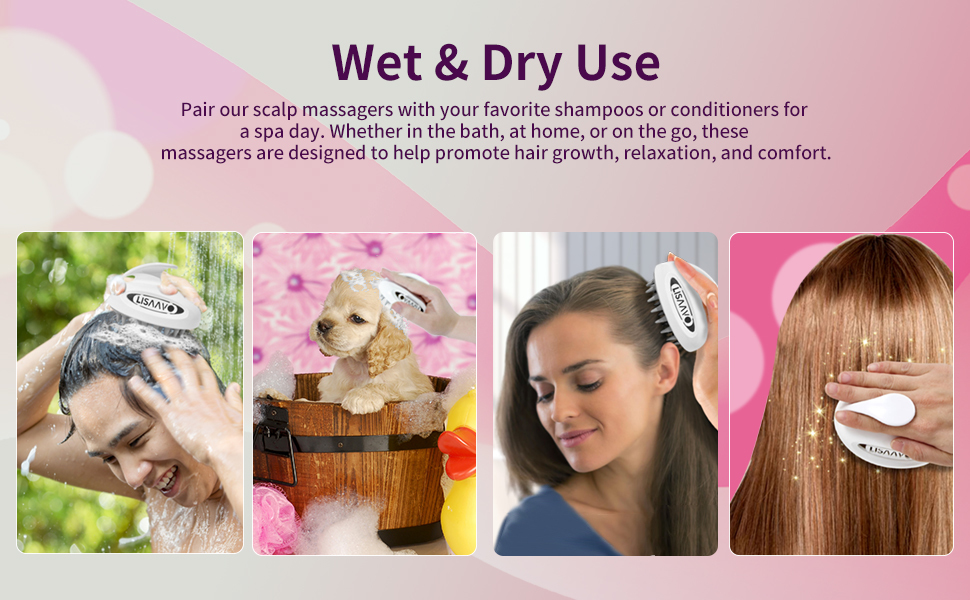 Scalp Massager Brush in Use