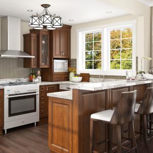 China Natural Wood Prefabricated Cabinets Kitchen Sink Cupboard Metal Honey Oak wholesale