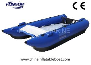 China Adult Blue 30HP High Speed Inflatable Boats With Aluminum Floor wholesale