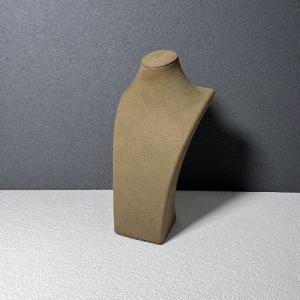 China ROHS Mannequin Bust Jewelry Display Coffee Microfiber Necklace Stands Displays wholesale
