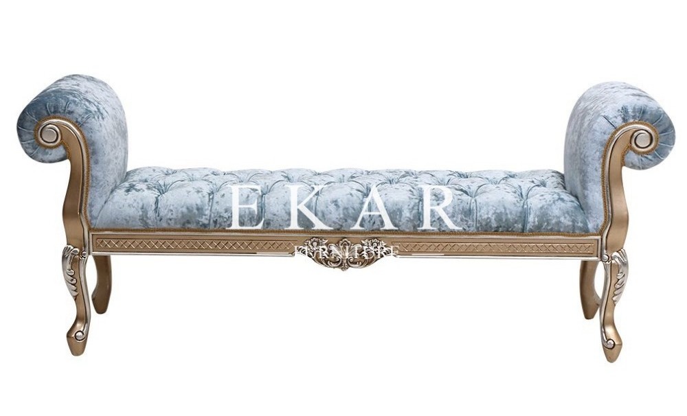 Leather And Fabric Ottoman End Bed Bedroom Stool And Bench