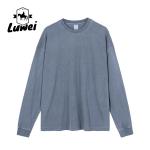 Heavy Weight Cotton Knitted Hoodie Two Tone Cut Sew Crewneck Sweatshirt