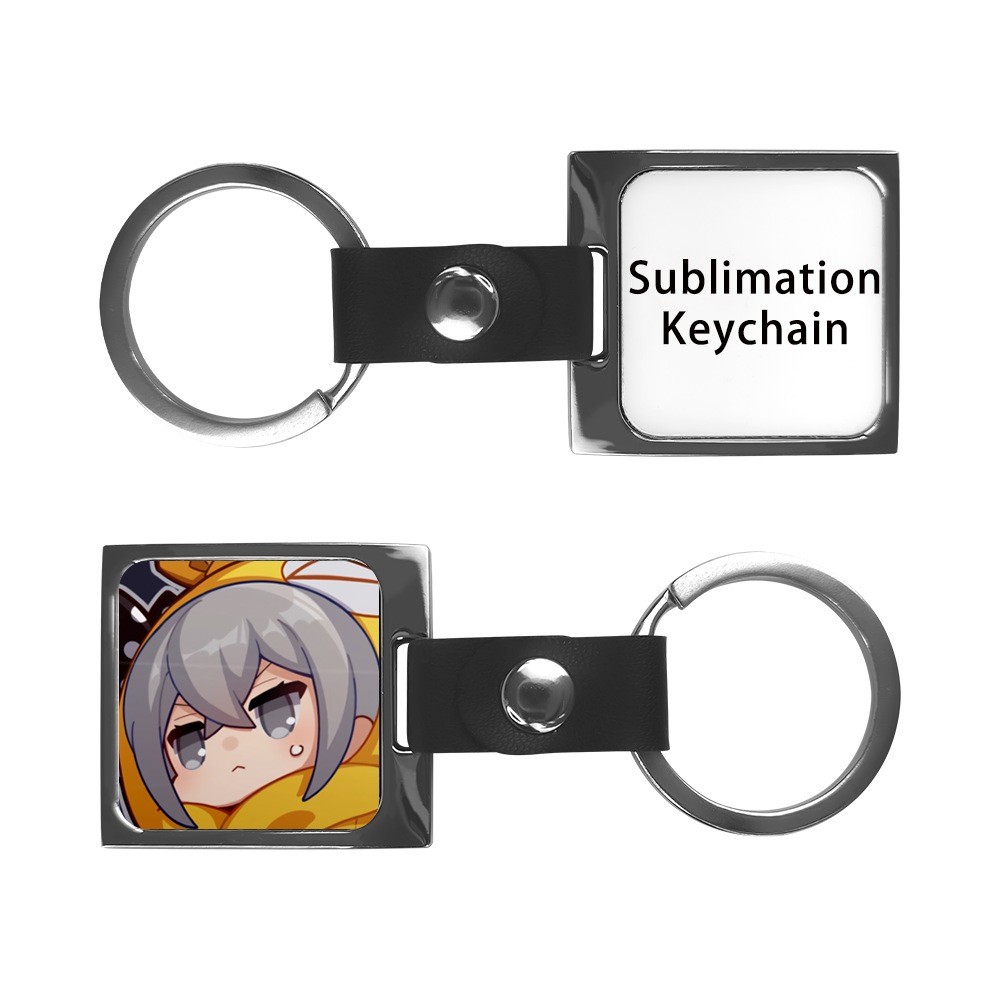 Custom Logo Aluminum Sublimation Keychain Blanks With Printable Metal Insert