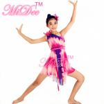 Textile Printing Floral Diagonal Lyrical Dance Competition Costumes Skating And