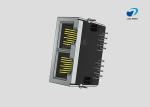 RJ45 2-port jack Cat.5 THT angled