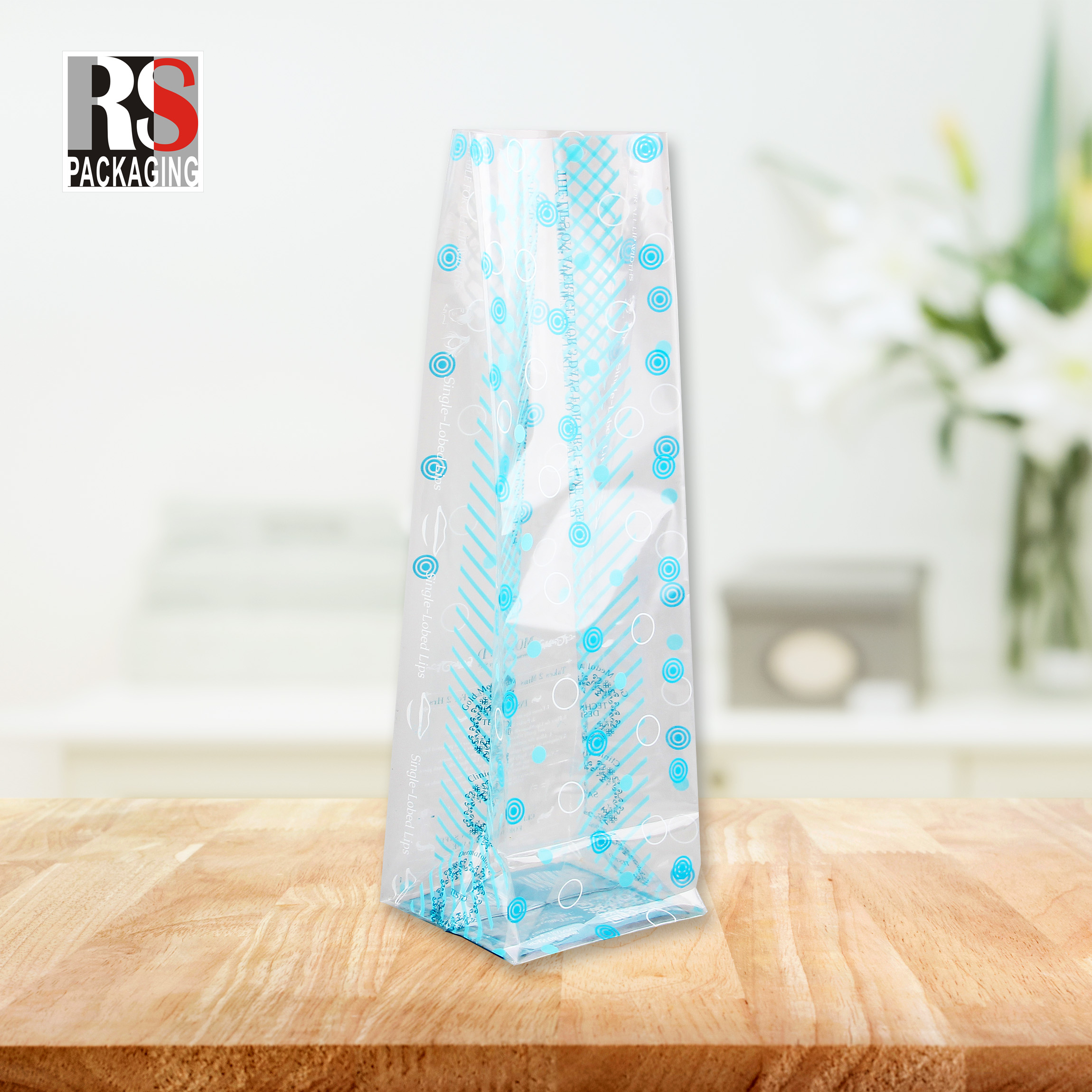 Bread Crossed Square Bottom PP Bags Plastic OPP Food Packaging Bopp Block Bottom Bags For Cake