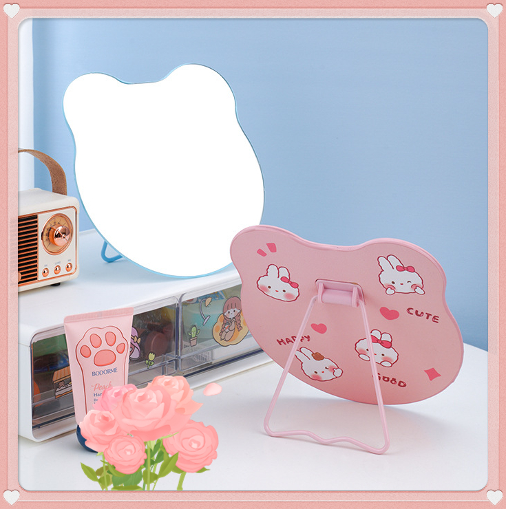 Mini Round Custom Pocket Heart Shaped Adjustable Light Makeup Mirror for Lady Dressing
