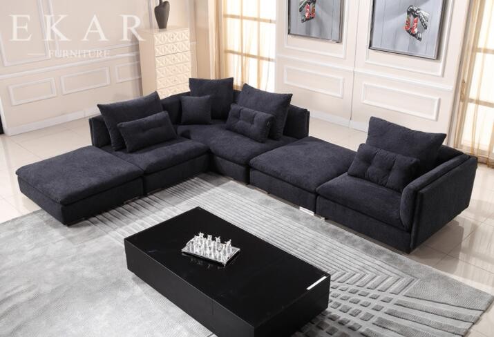 European Style Modern Leather Sectional L Shaped Sofa