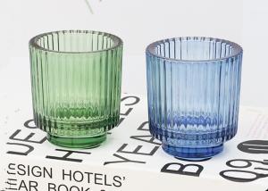 China Purple Blue Empty Customized Services Candle Glass Jar for Candles wholesale