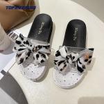 Summer Girl Pvc Flats Bow Md Sole Women'S Rubber Slide Sandal