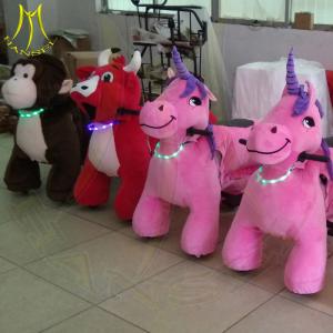 China Hansel hot selling electronic kids ride on coin walking stuffed animals wholesale