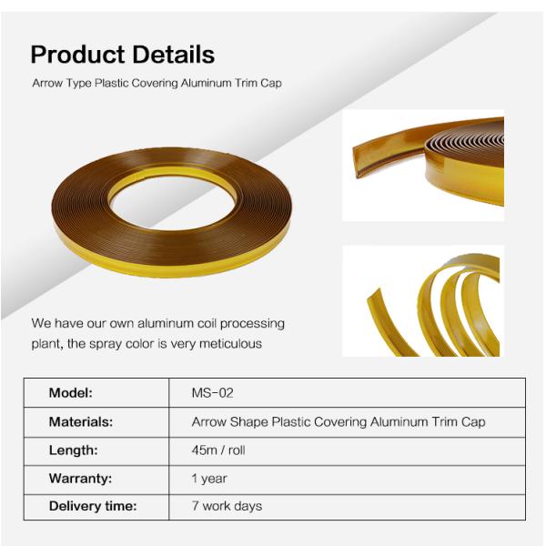 Outdoor Signs Gold Color Arrow Shape Waterproof 2.6cm Plastic Trim Cap