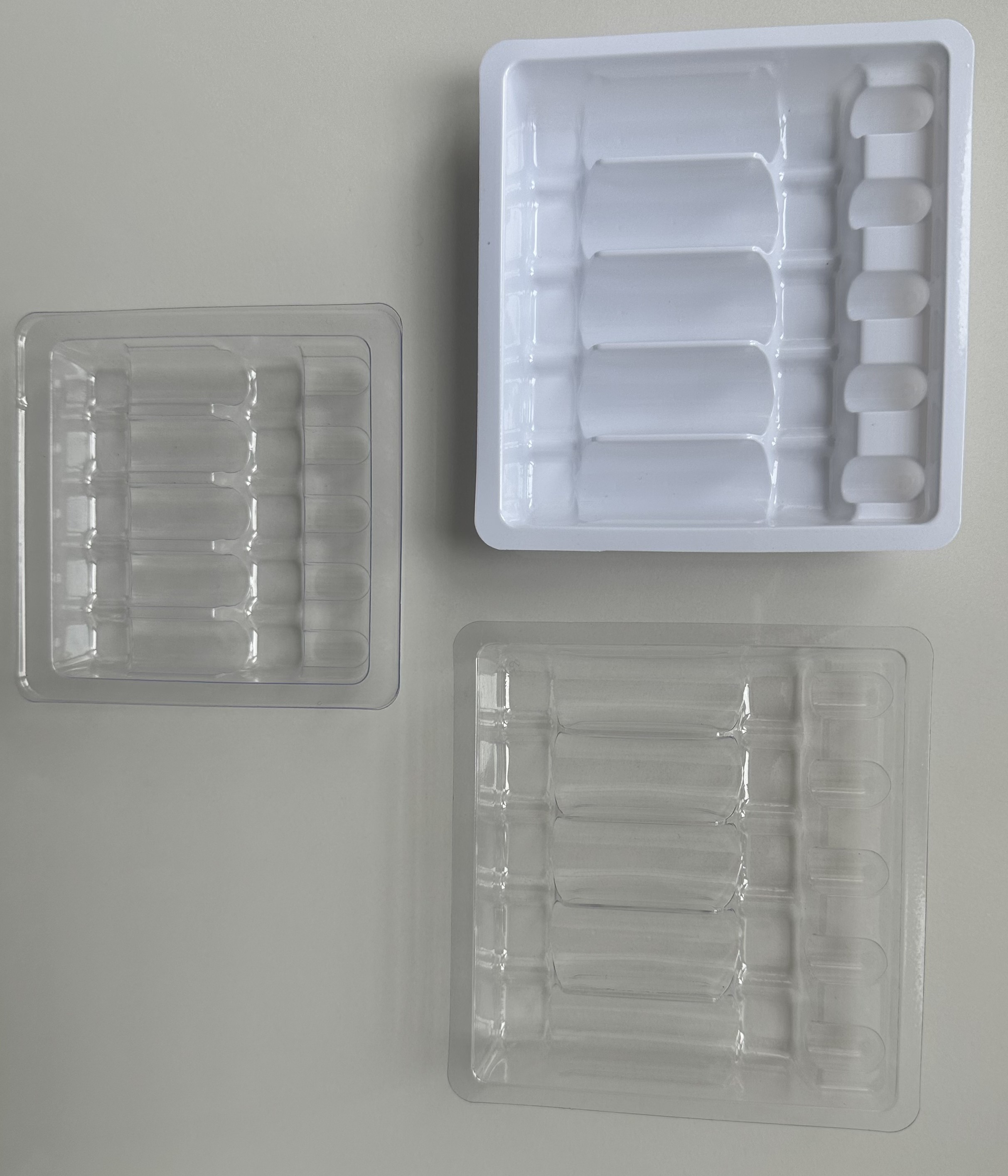 Customized Wholesale Drug Ampoule Trays 1ml 2ml 5ml 10m Water Injection PET Ampoule Trays