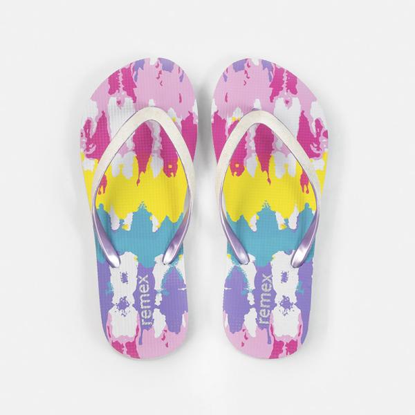 Reusable Tie Dye Flip Flop , PE Sole Ladies Flip Flops Size 8