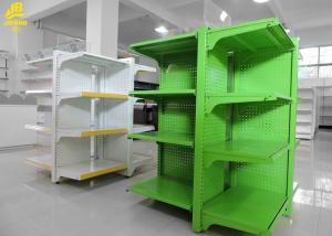 China Green Color Fashionable Supermarket Steel Racks For Promotion Display 1300mm High wholesale