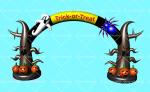 Outdoor Helloween Trick Or Treat Inflatable Pumpkin Arch With Air Blower