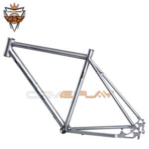 China Wide Tire Road Titanium Bike Frame Hand Brush Ti3AL2.5V Ti6Al4V Material wholesale