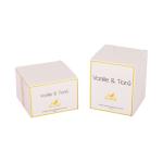 Customized White Candle Packaging Box Gold Hot Foil Stampping