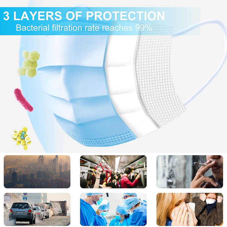 3 Ply Medical Face Mask / Disposable Mouth Mask Skin - Friendly