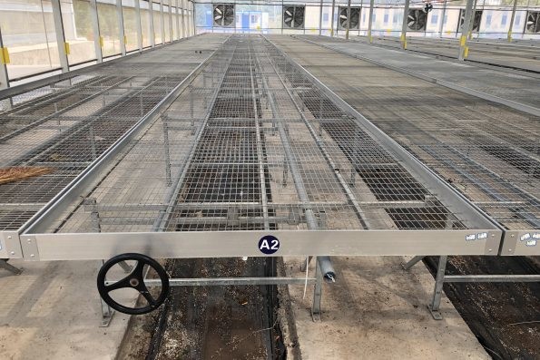 Greenhouse Moveable Mesh Seed Bench Rolling Nursery Seedbed With Aluminum Alloy Frame