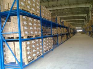 China Three levels pallet stock steel heavy duty shelving racks for industrial storage wholesale