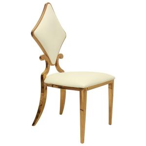 China Stackable Stainless Steel Wedding Chair Prismatic Back Upholstered Seats wholesale