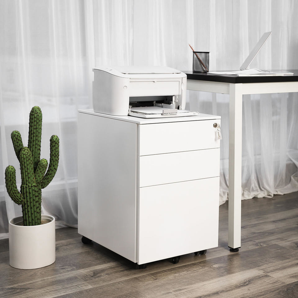 Scratch Resistant Mobile Box File Drawer Pedestal 3 Drawer Width 390mm