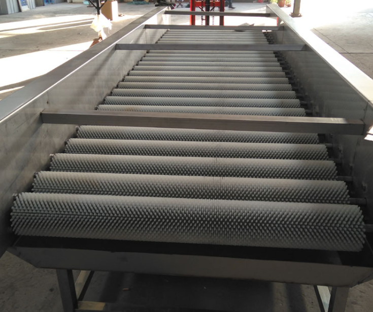 High Efficiency Cylindrical Roller For Fruit&Vegetable Cleaning Brush Galvanized Metal Yellow Green