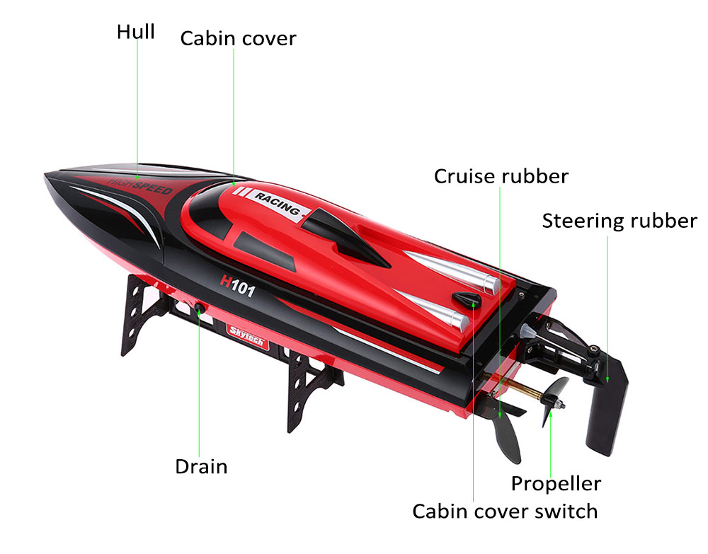 2.4Ghz 30KM/H Remote Control RC Boat Toys Unisex 180 Degree Flip