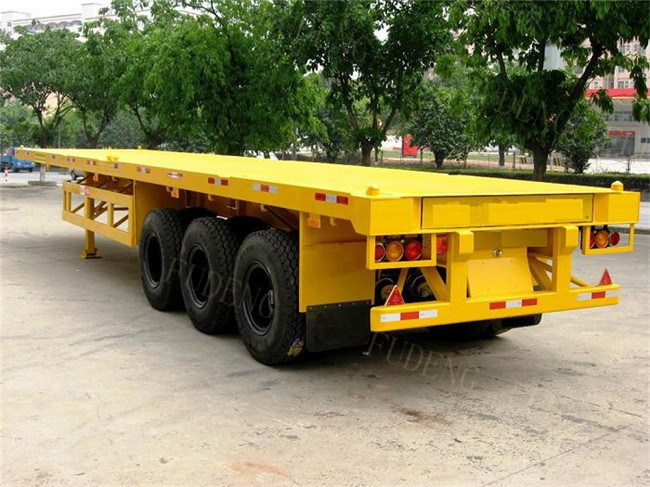 40ft / 20ft Double Tire 50 Ton Flatbed Cargo Trailer Leaf Spring Suspension