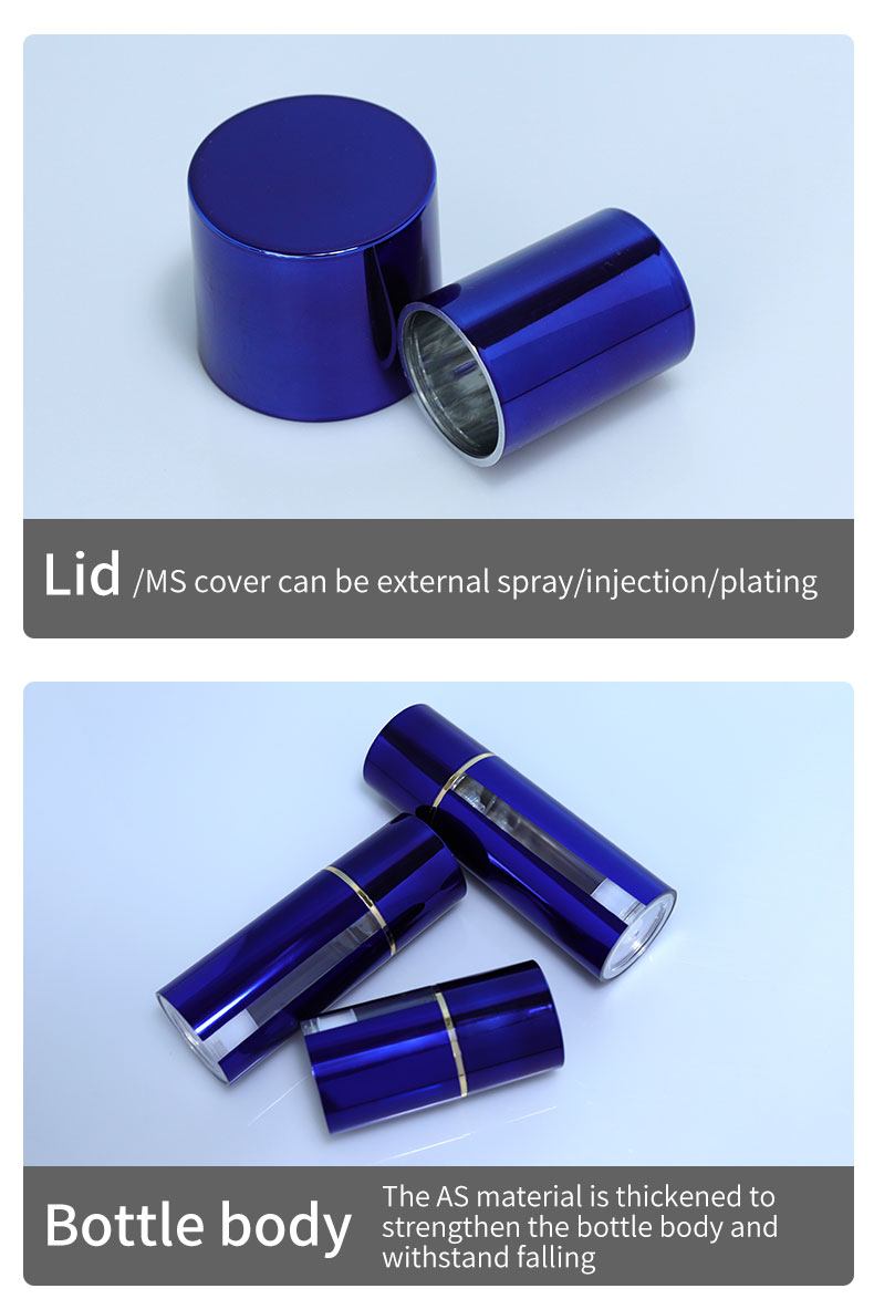 AS Material Empty Refill 20ml 30ml 50ml Plastic Airless Pump Bottle for Skin Care Sunscreen Acceptable Customer's Logo