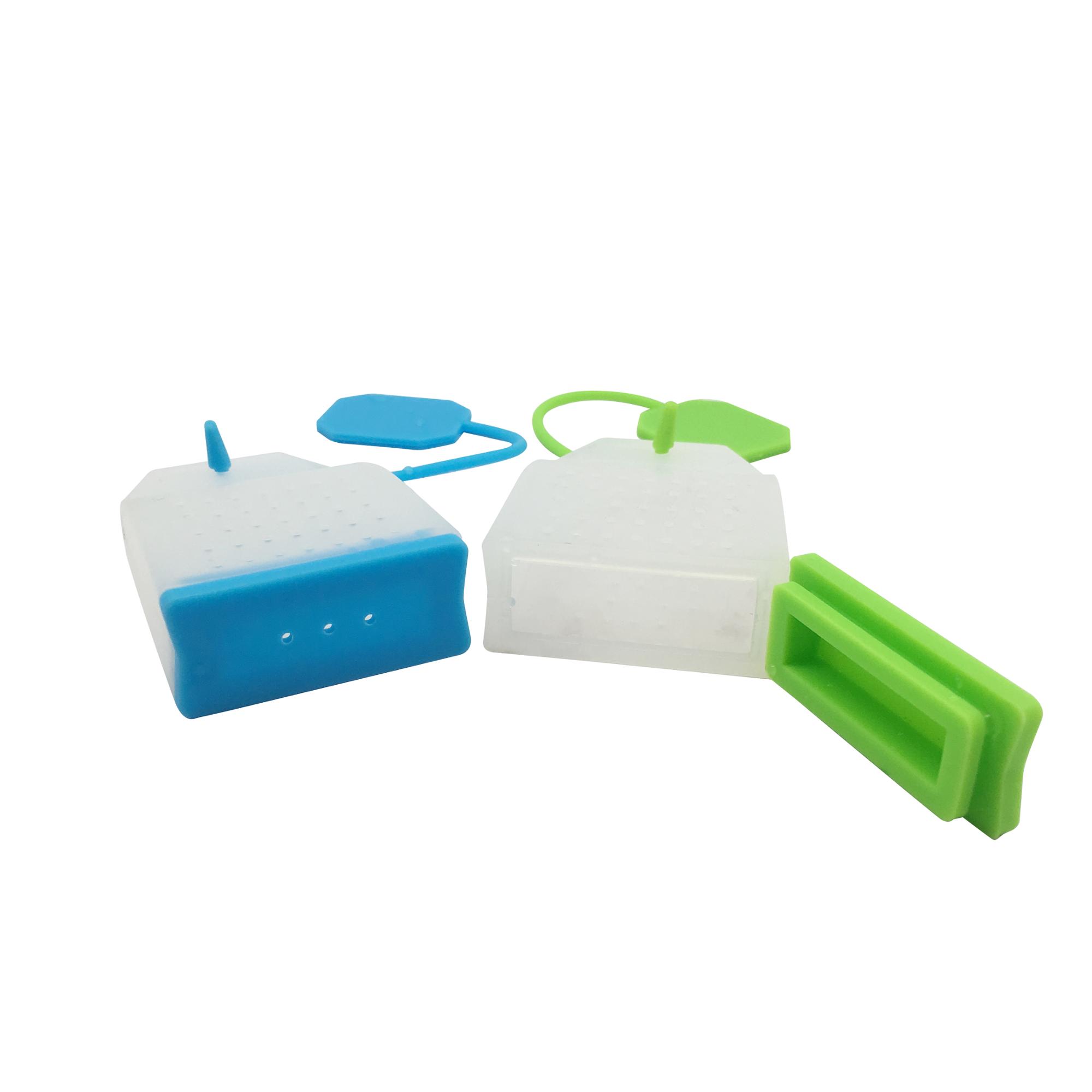 4pcs BPA- Free Custom Logo Printed Colorful Genuine Reusable Silicone Tea Bag Infuser Gift Set with Cute Snail Cup Charms