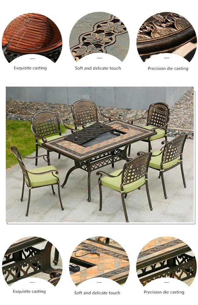 Customized Courtyard Balcony Dining Table Washable Patio Dining Table