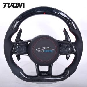 China Smooth Leather Volkswagen Carbon Fiber Steering Wheel With LED Fashion wholesale