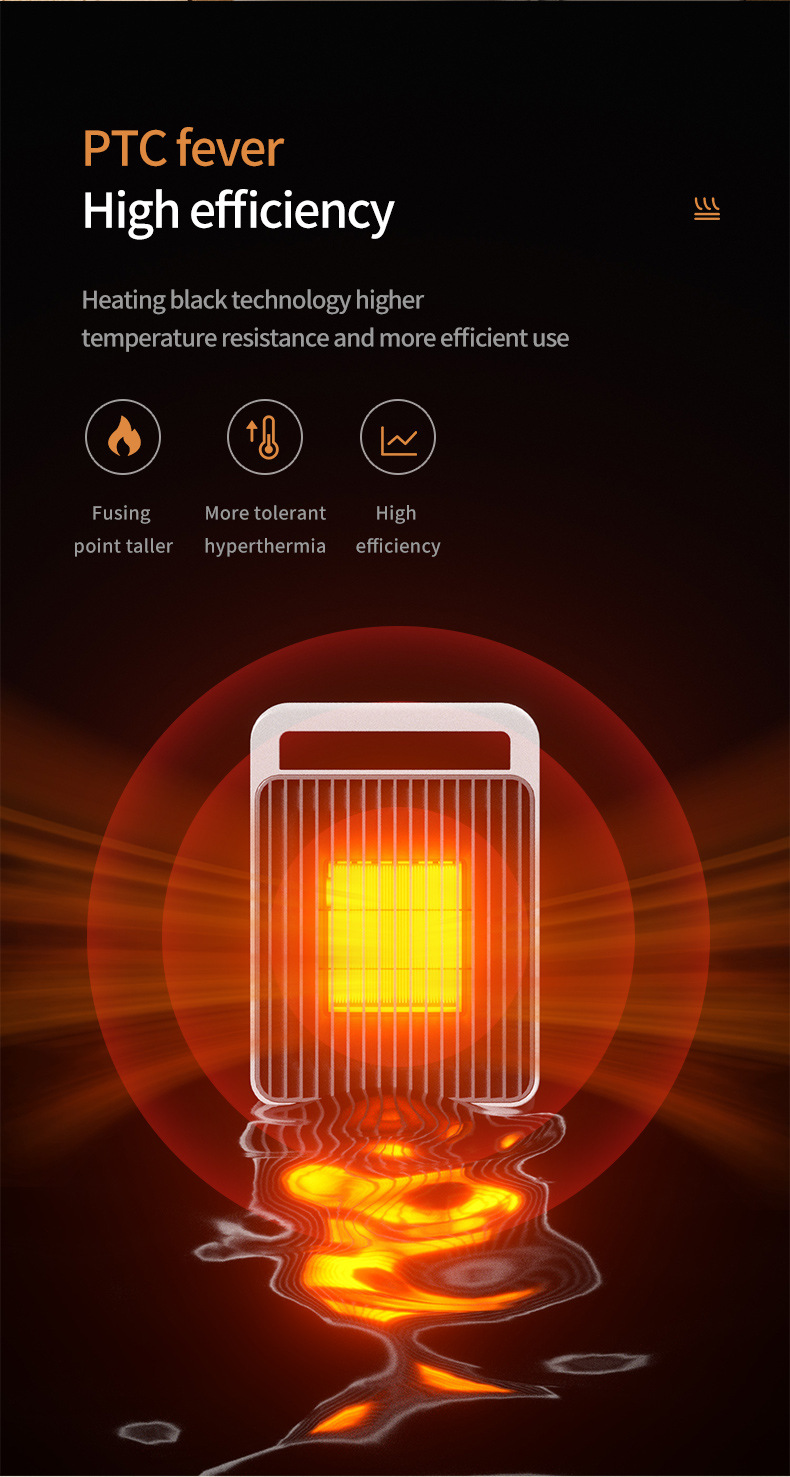 Portable Desktop Heater Lightweight and Portable 150*103*210MM for Office Room Home