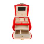 Red MDF Jewelry Gift Boxes Bulk Packaging PU Leather Jewelry Organizer Case