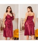 Satin Knitted Sexy Silk Sleepwear Pajamas Nylon Sleeveless Night Dress