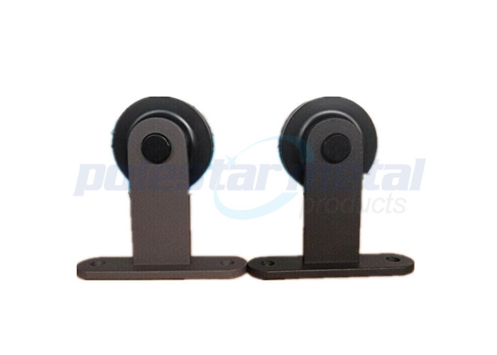 2000mm Rail Satin Black Steel Modern Decorative Sliding Barn Door Hardware Kits