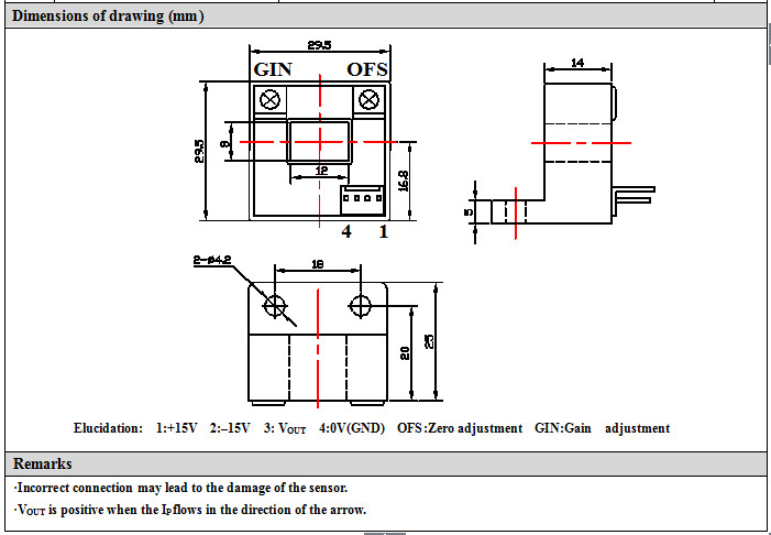 4V Output Hall Current Transducer For Measurement Of DC And AC Current