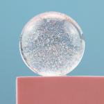 Home crystal craft shining acrylic uv balls 50mm glitter powder toys ball clear
