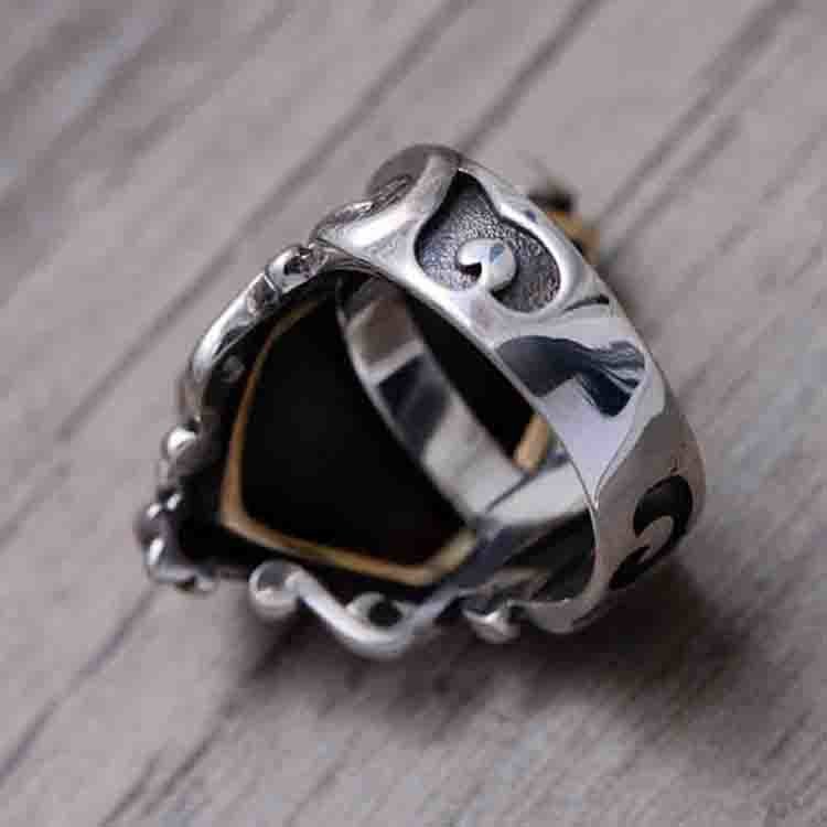 Retro Elephant Style Thai Sterling Silver Men Ring (056250)