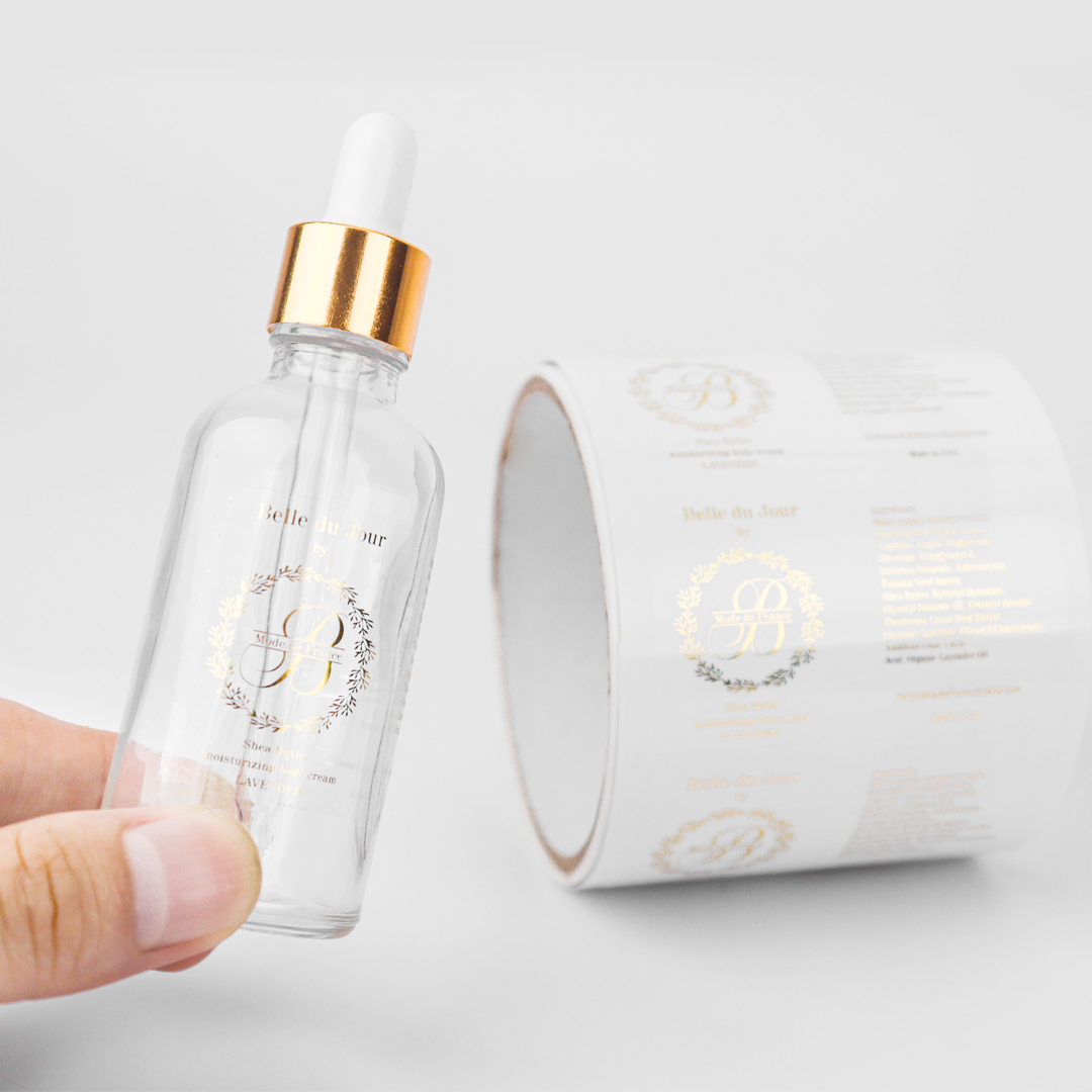 Paper Customizable Adhesive Label Sticker Cosmetic Bottle Label Stickers