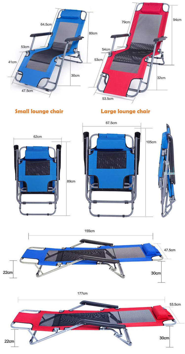Adjustable Foldable Beach Reclining Zero Gravity Lounge Chair with Y Mail packing