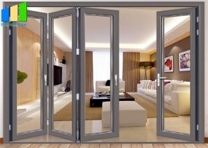 China Outdoor Glass Low E Coated Bifold Aluminum Folding Glass Doors wholesale