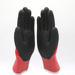 China Nylon Liner Coated Black Industrial Cut Resistant Gloves High Flexiblity wholesale