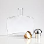 500ml Glass Collar Square Vodka Whisky Bottle Wine Glass Bottle